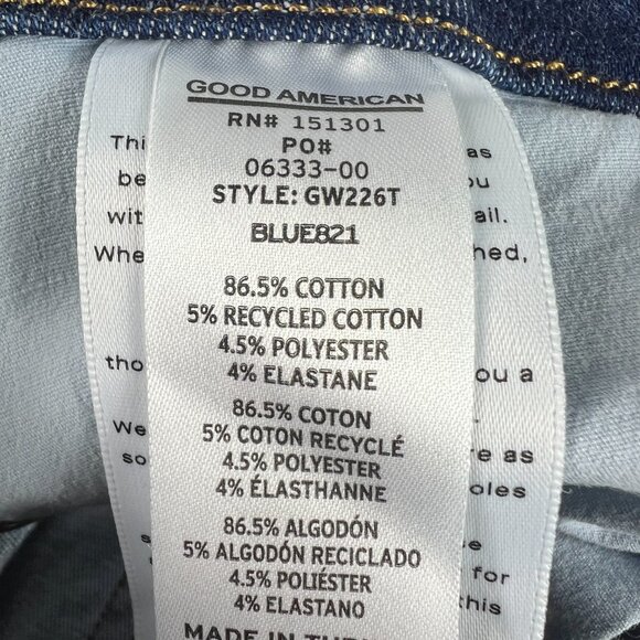 Good American Jean Women 26x28* Good Waist Skinny Always Fit Blue Denim Tag 6-12 - Picture 10 of 16